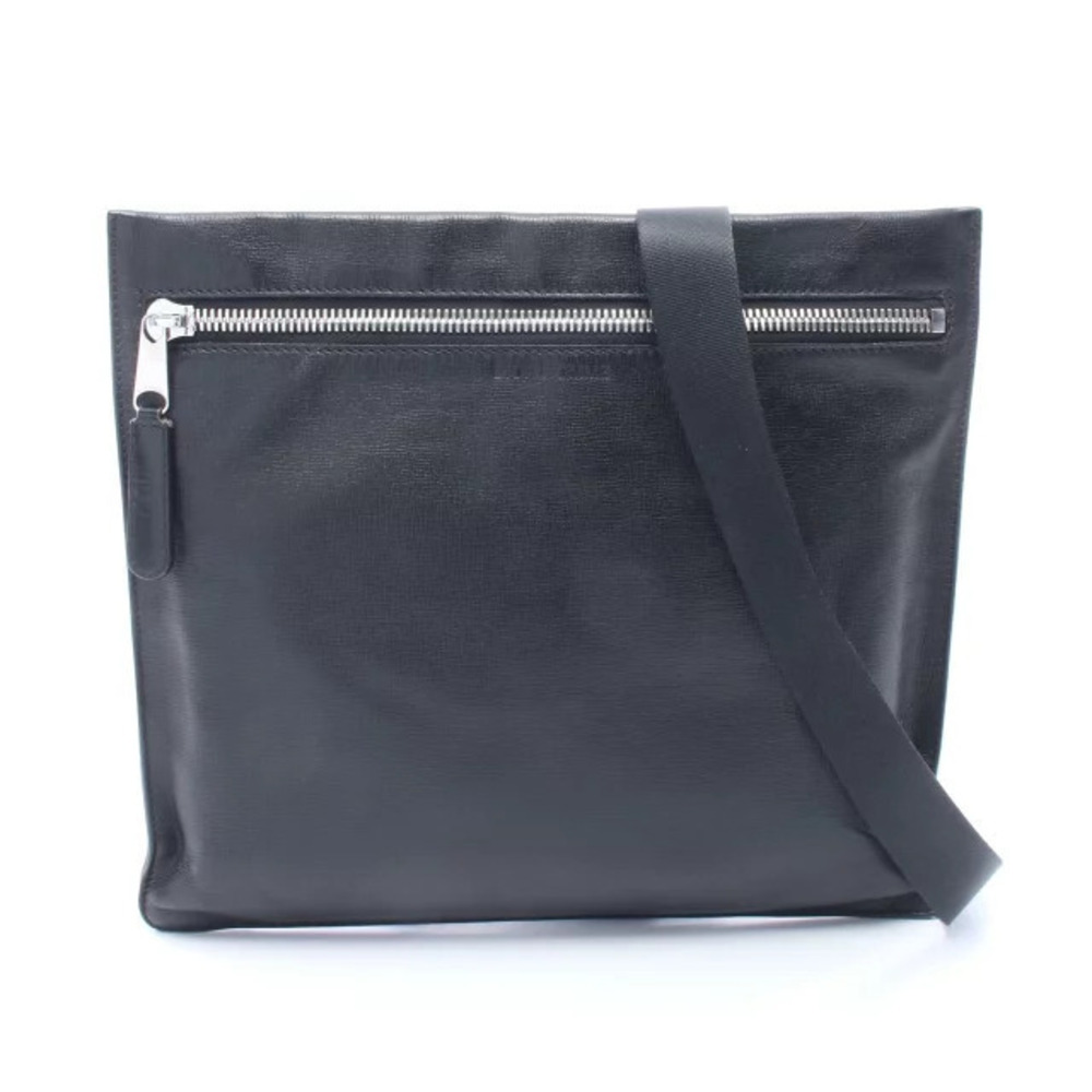 Christian Dior zip leather shoulder bag crafted from smooth black calfskin black